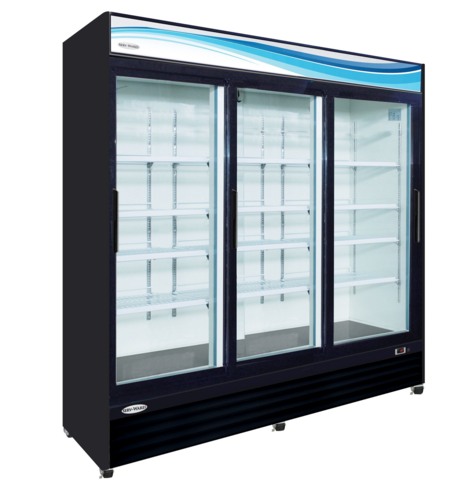 Image56 Black 3 Door 72 cu. ft. Glass Slider - Image 1
