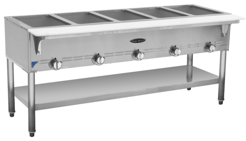 Gas Steam Table, 5 Bays-Open Well Gas Steam Table, 5 Bays-Open Well - Image 1